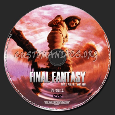 Final Fantasy The Spirits Within dvd label