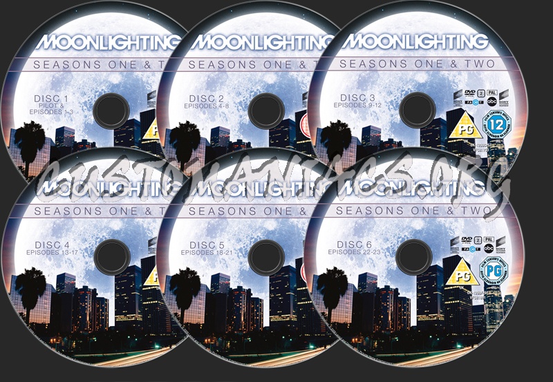 Moonlighting Season 1 & 2 dvd label