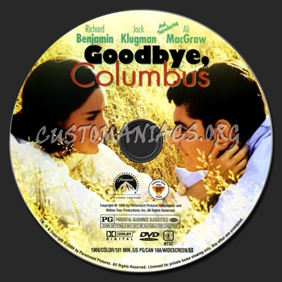 Goodbye Columbus dvd label