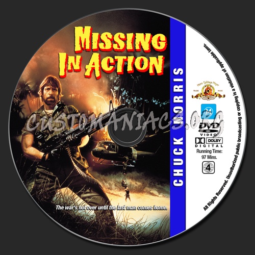 Chuck Norris Collection - Missing In Action dvd label