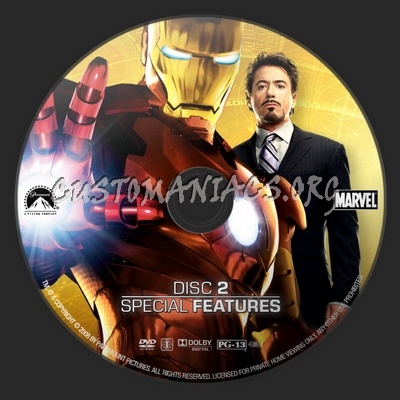Iron Man Ultimate Edition dvd label