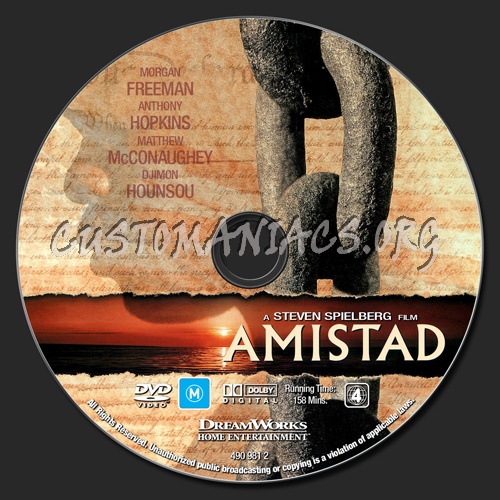 Amistad dvd label