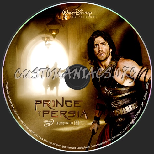 Prince of Persia The Sands Of Time dvd label