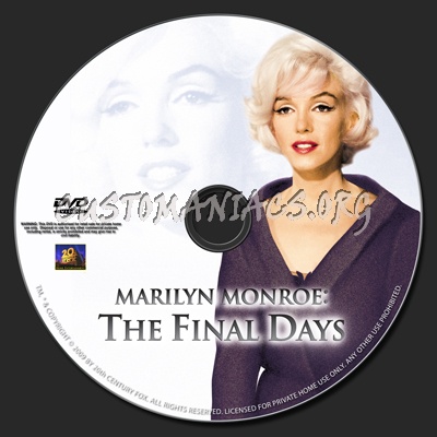 Marilyn Monroe The Final Days dvd label