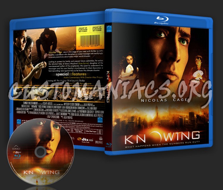 Knowing blu-ray cover