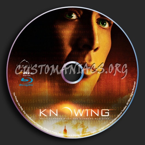 Knowing blu-ray label