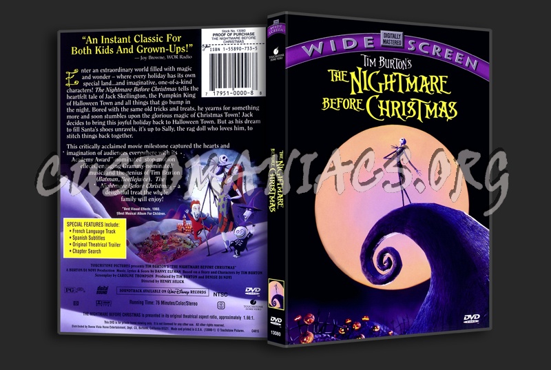The Nightmare Before Christmas dvd cover