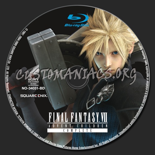 Final Fantasy 7 Advent Children blu-ray label