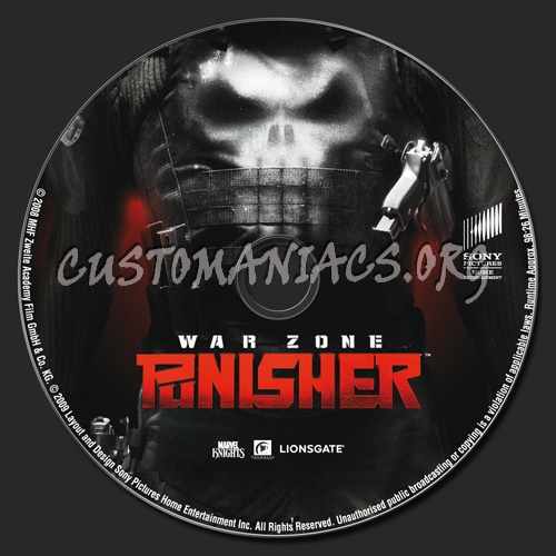 Punisher War Zone dvd label