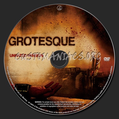 Grotesque Unrated dvd label
