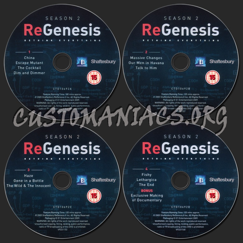 ReGenesis Season 2 dvd label
