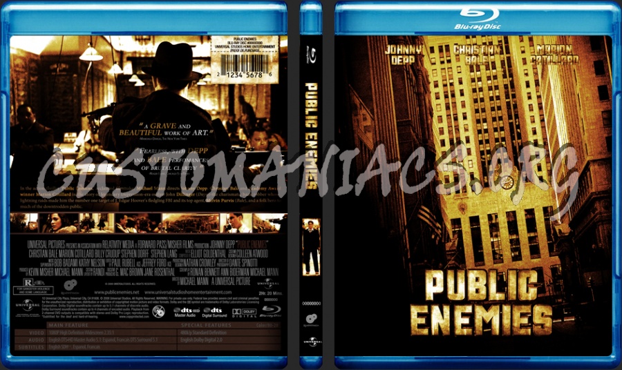 Public Enemies blu-ray cover