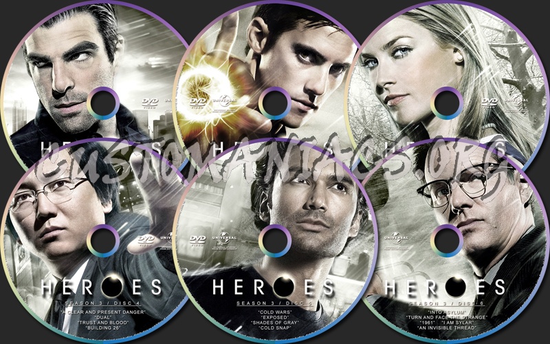 Heroes Season Three dvd label