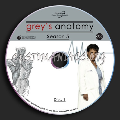 Grey's Anatomy - Season 5 dvd label