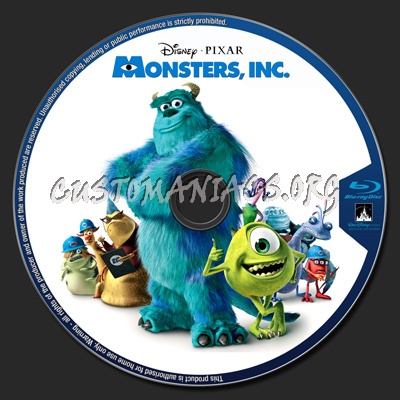 Monsters Inc blu-ray label