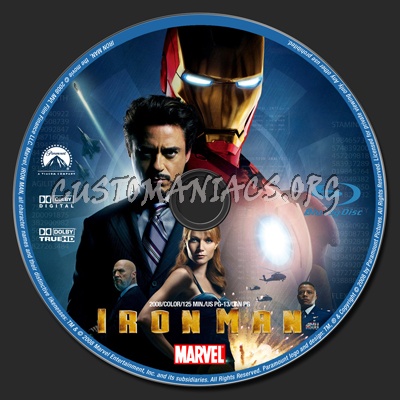 Iron Man blu-ray label