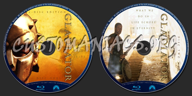 Gladiator blu-ray label