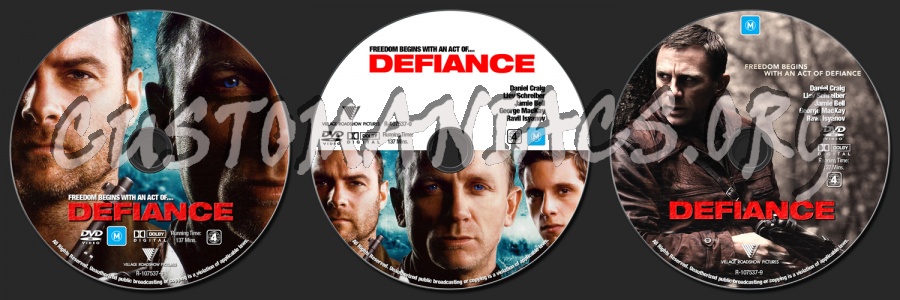 Defiance dvd label