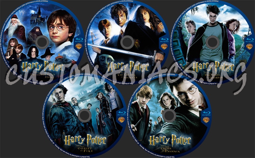 Harry Potter 1-5 blu-ray label