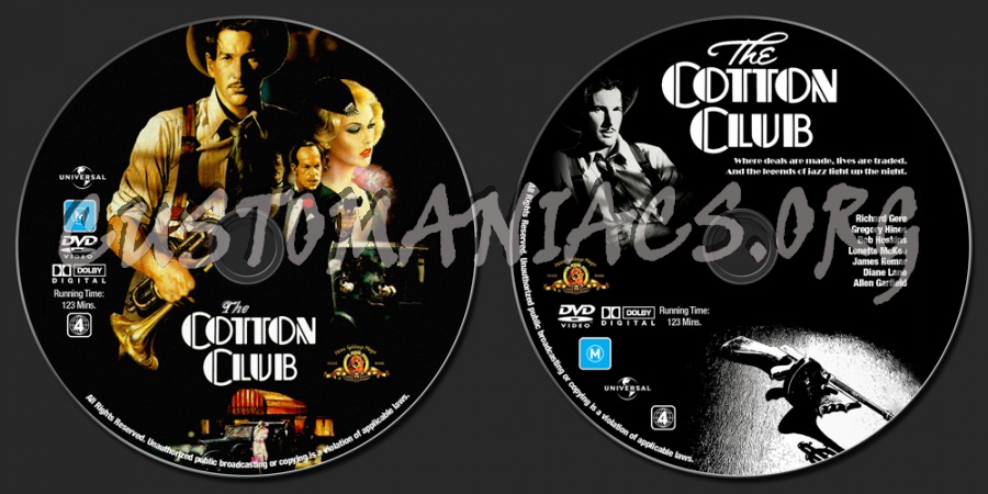 The Cotton Club dvd label