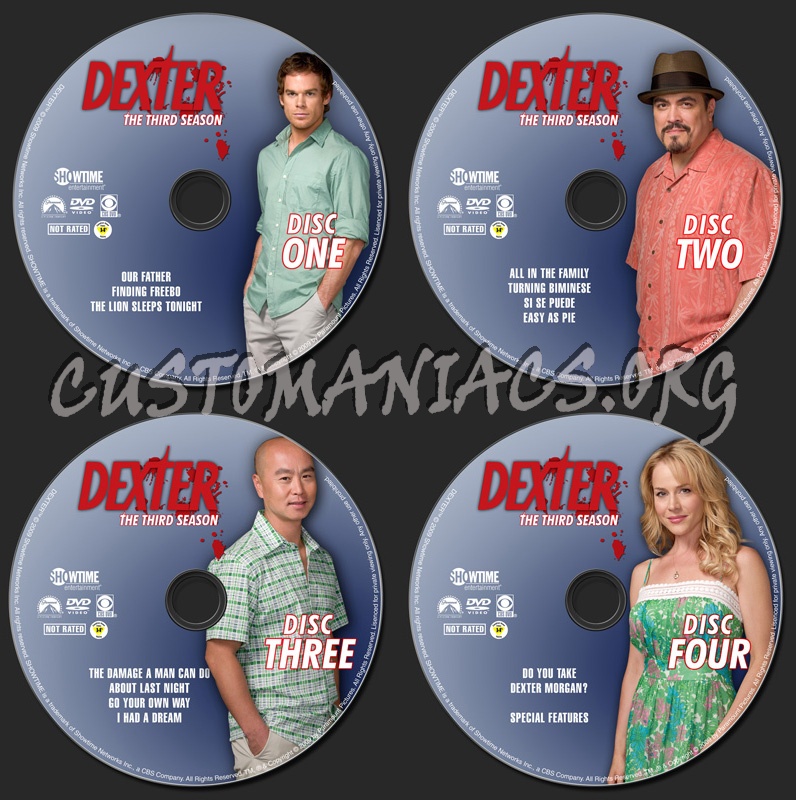 Dexter - Season 3 dvd label