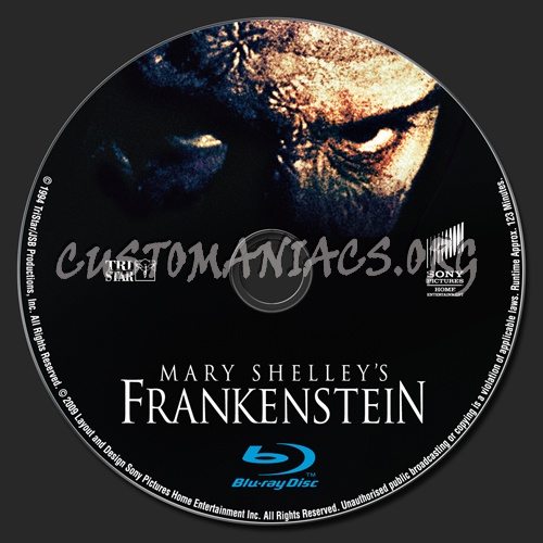 Mary Shelley's Frankenstein blu-ray label