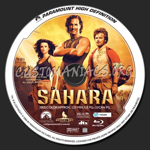 Sahara blu-ray label