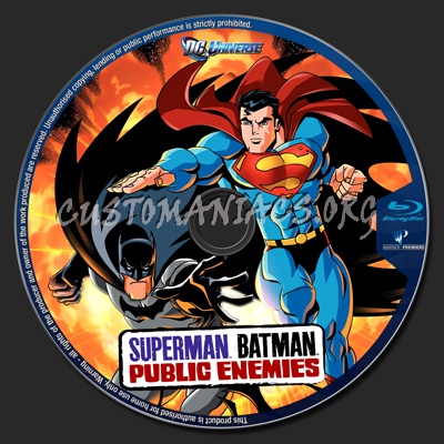 Superman Batman Public Enemies blu-ray label