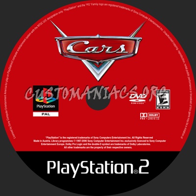 Cars PS2 dvd label