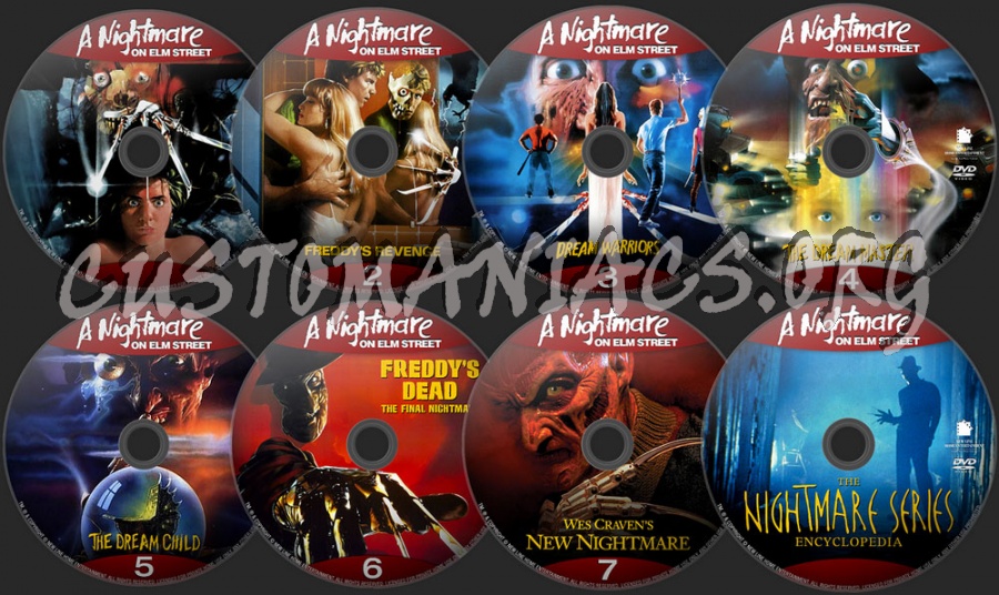 A Nightmare On Elm Street Box Set (1-7 with The Nightmare Series Encyclopedia) dvd label
