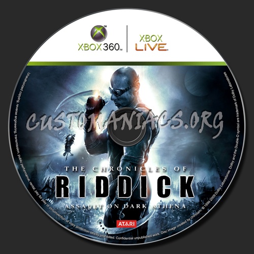 The Chronicles of Riddick - Assault on Dark Athena dvd label