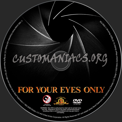For Your Eyes Only dvd label