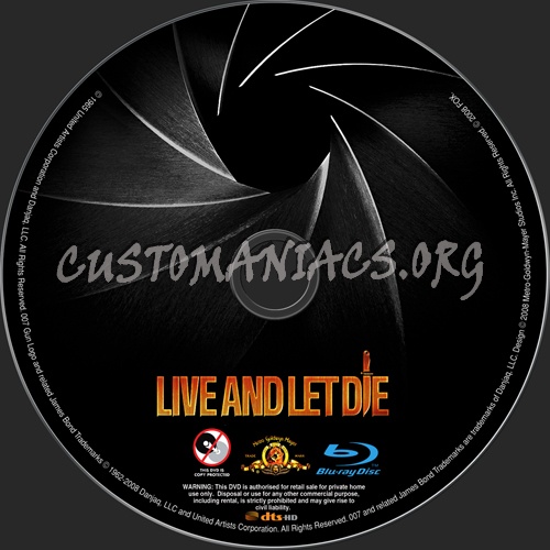 Live And Let Die blu-ray label