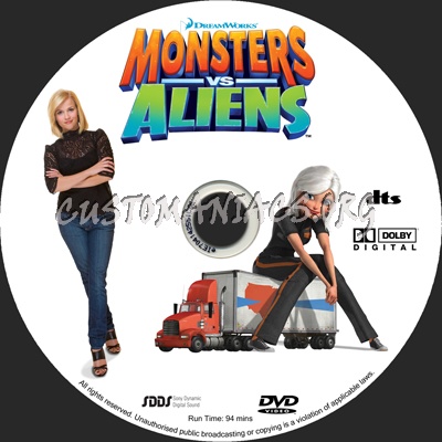 Monsters vs Aliens dvd label