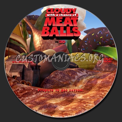Cloudy With A Chance Of Meatballs dvd label