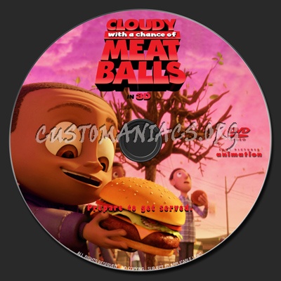 Cloudy With A Chance Of Meatballs dvd label