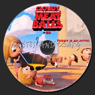 Cloudy With A Chance Of Meatballs dvd label