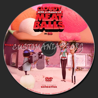 Cloudy With A Chance Of Meatballs dvd label