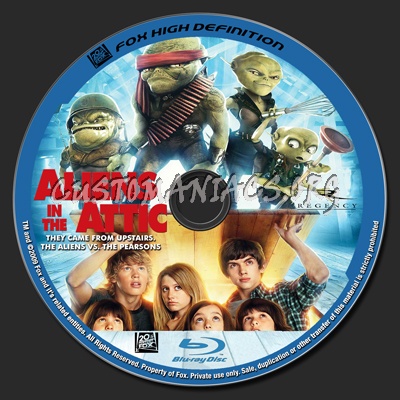 Aliens In The Attic blu-ray label