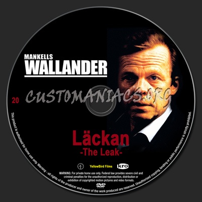 Wallander 20 The Leak dvd label