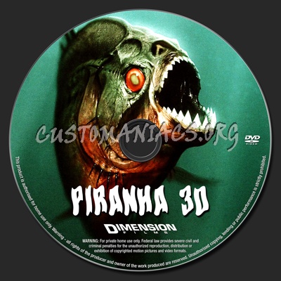 Piranha 3D dvd label