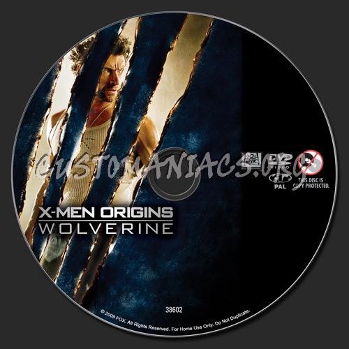 X-Men Origins Wolverine dvd label