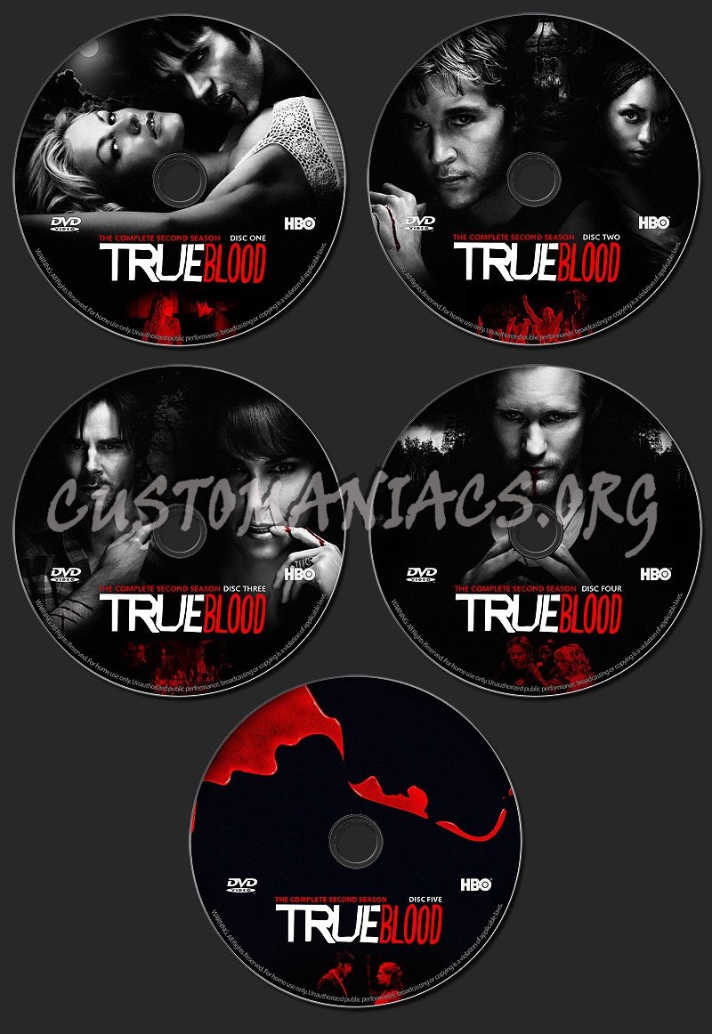 TRUE BLOOD - The Complete Second Season dvd label