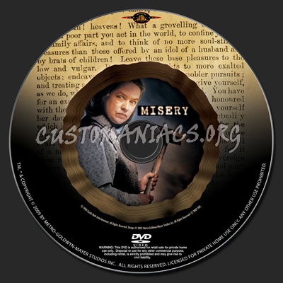 Misery dvd label