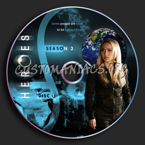 Heroes Season 3 dvd label