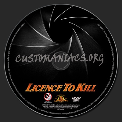 Licence To Kill dvd label