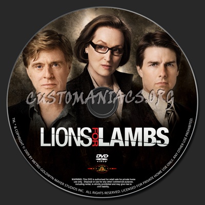 Lions For Lambs dvd label