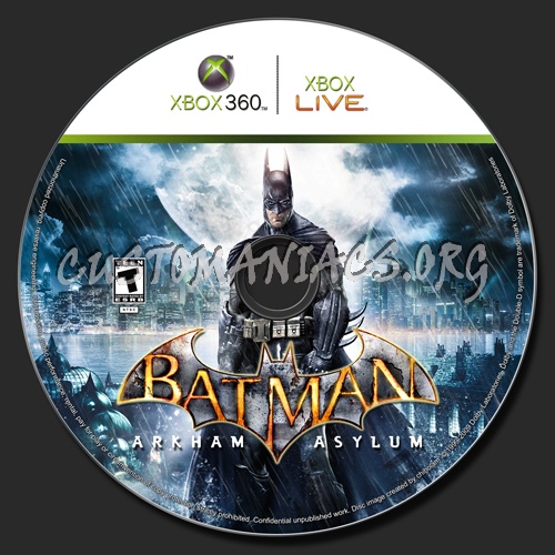 Batman Arkham Asylum dvd label
