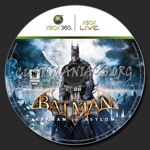 Batman Arkham Asylum dvd label