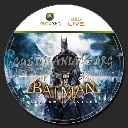 Batman Arkham Asylum dvd label